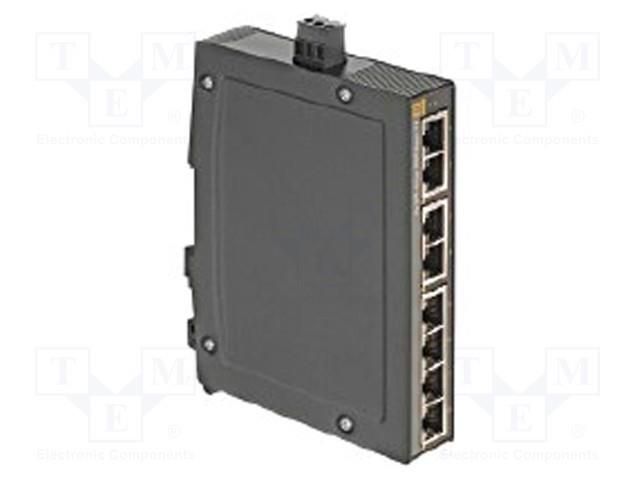 Switch Ethernet; unmanaged; Number of ports: 8; 9÷60VDC; RJ45 HARTING 24030080000