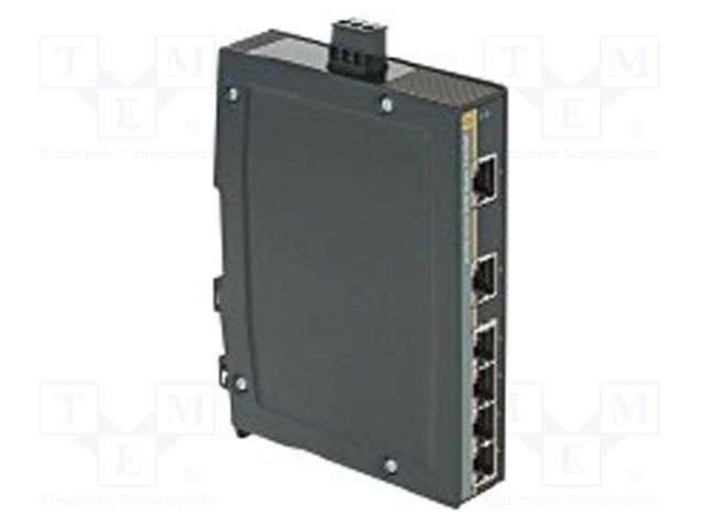Switch Ethernet; unmanaged; Number of ports: 6; 9÷60VDC; RJ45 HARTING 24034060010
