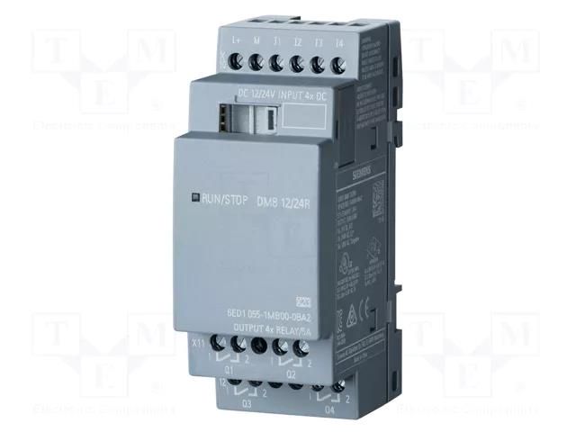 Module: extension; IN: 4; OUT: 4; OUT 1: relay; 5A; 12÷24VDC; LOGO! 8 SIEMENS 6ED1055-1MB00-0BA2