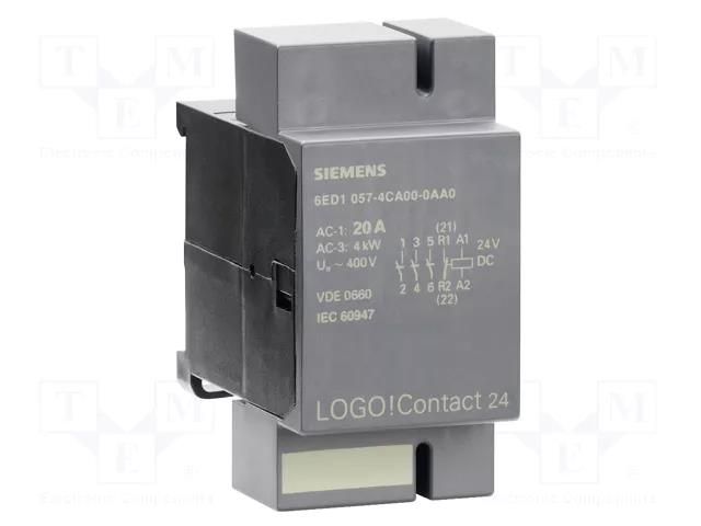 Contactor: 3-pole; LOGO! 8; 24VDC; for DIN rail mounting; LOGO! 8 SIEMENS 6ED1057-4CA00-0AA0