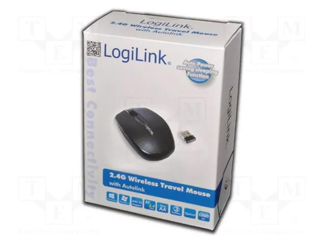 Mouse; black; USB; wireless,optical; No.of butt: 3 LOGILINK ID0114