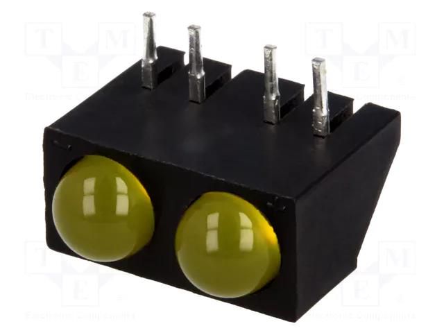 LED; horizontal,in housing; 4.8mm; No.of diodes: 2; yellow; 20mA KINGBRIGHT ELECTRONIC L-73CB/2YDA