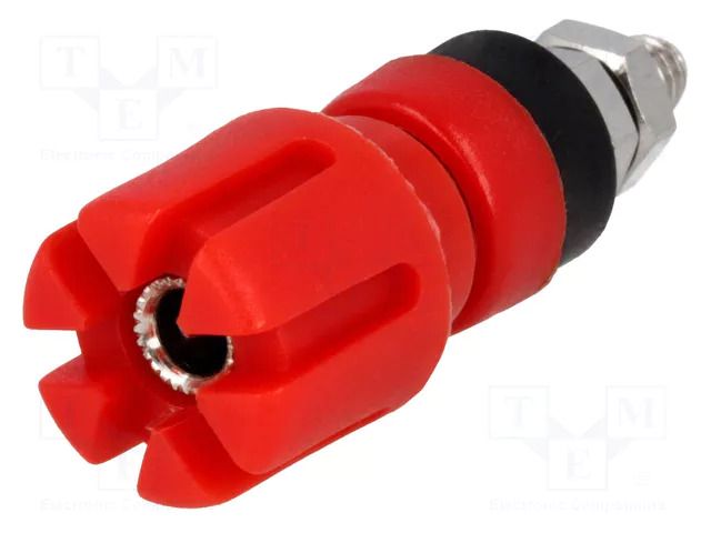 Connector: 4mm banana; socket; 30A; 60VDC; 48mm; red; nickel plated CLIFF CL159719