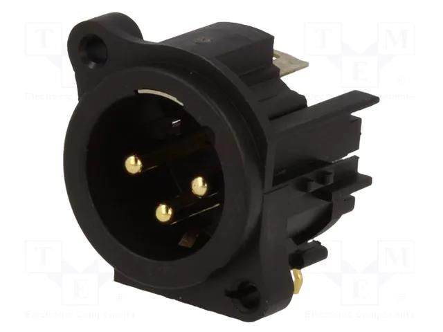 Connector: XLR; socket; male; 6A; 133V; PIN: 3; angled 90°; THT AMPHENOL AC3MAH-AU-PRE