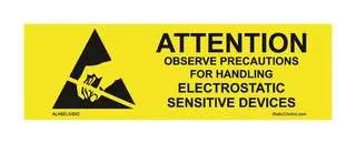 LABEL, WARNING, 15.88X50.8MM, BLACK/YEL ALABEL5/8X2