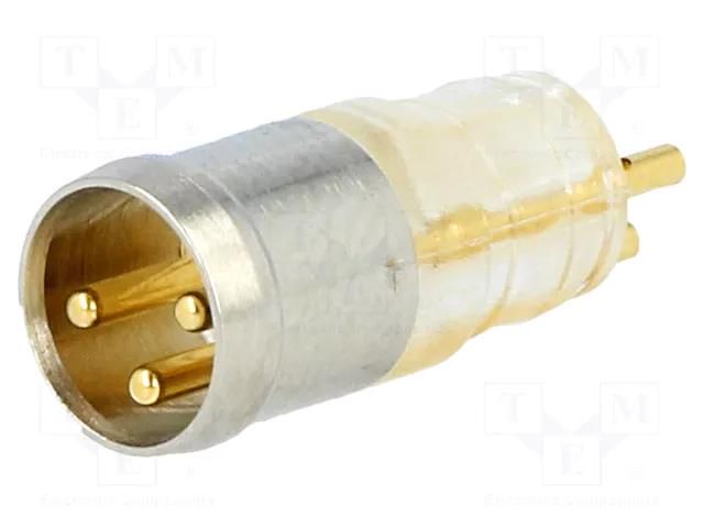 Connector: circular; male; PIN: 3; 3A; 60V; for molding,for cable CONEC 42-01002