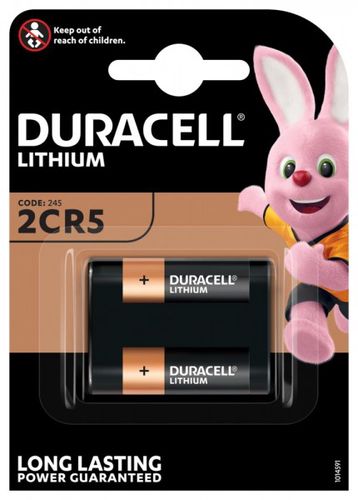 Lithium Battery 2CR5 (EL2CR5, DL245) 6V 1400mAh Duracell 2CR5/DUR 5000394245105