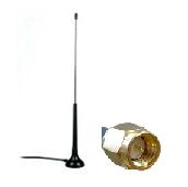 Antena LTE/GSM/3G/WLAN/BLUETOOTH omnidirectional with magnet 2.4GHz 5dBi RP-SMA. 2J3104M-100RG174-C15