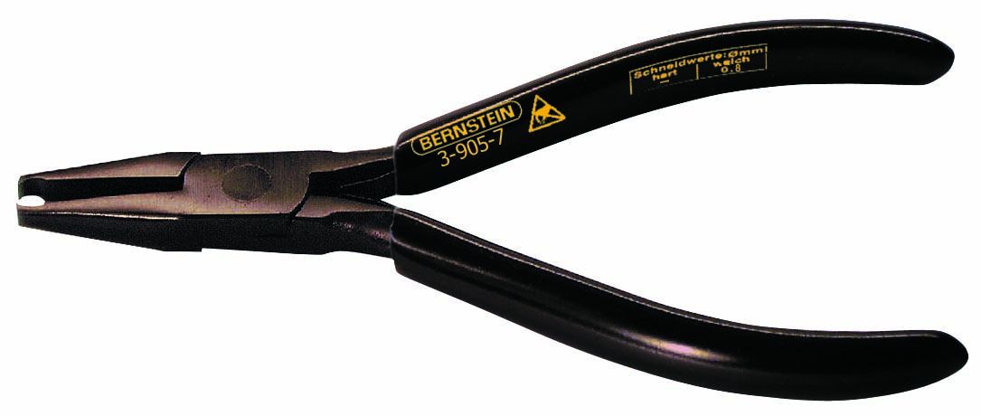 ESD Top cutters, 135 mm, without side face, burnished, dissipative black dip insulation 3-905-7