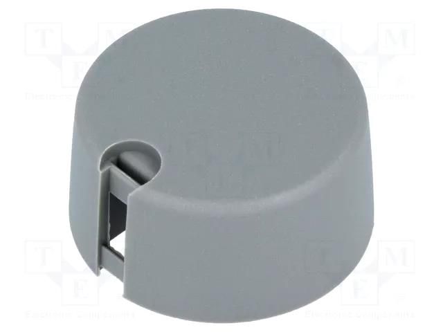 Knob; with pointer; plastic; Øshaft: 6.35mm; Ø31x16mm; grey; A10 OKW A1031638