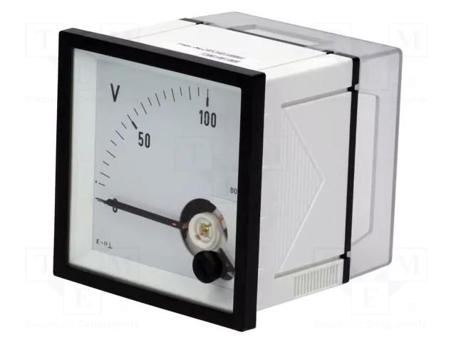 Voltmeter; on panel; 0÷100V; Class: 1.5; True RMS; 45÷65Hz; EQN Gossen Müller & Weigert EQN72-100V