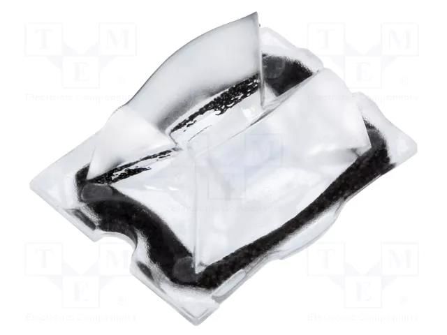 LED lens; rectangular; plexiglass PMMA; transparent; H: 9mm LEDIL CA11256