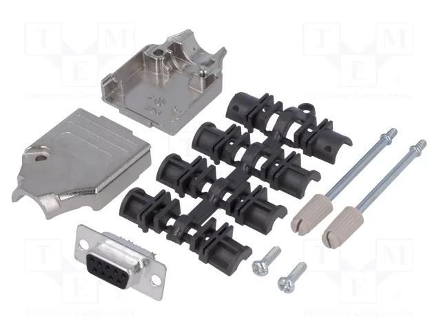 Connector: D-Sub; PIN: 9; plug; female; straight; soldering MH CONNECTORS MHDTZK9-DM9S-K