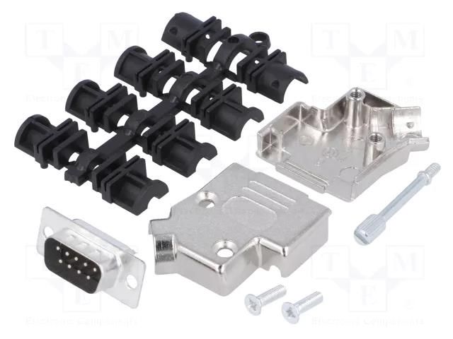 Connector: D-Sub; PIN: 9; plug; male; angled 45°; soldering MH CONNECTORS MHD45ZK9-DM9P-K