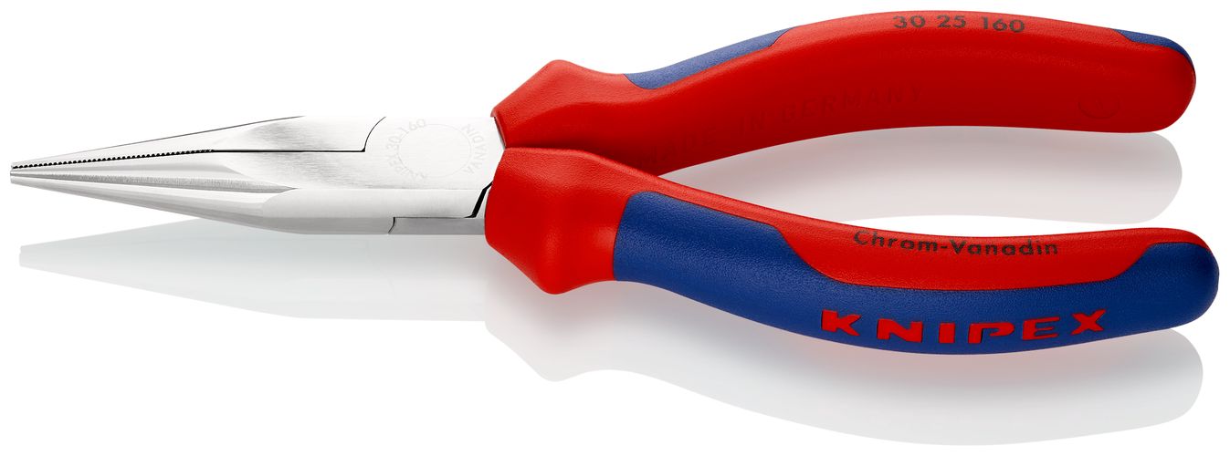 KNIPEX 30 25 160 Long Nose Pliers with multi-component handles chrome-plated 160 mm 30 25 160 4003773035060