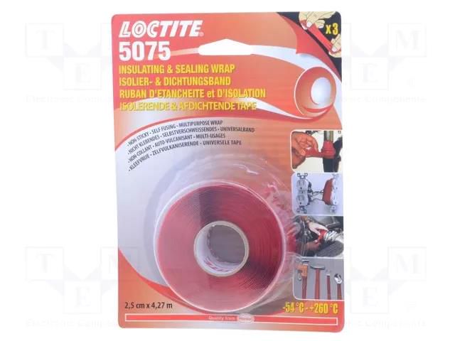 Tape: self-amalgamating; red; 25mm; L: 4.27m; Thk: 0.5mm; -54÷260°C LOCTITE LOC-5075