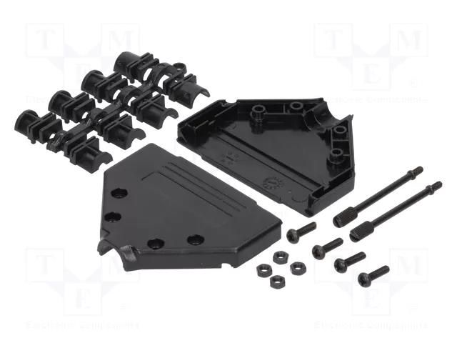 Enclosure for connectors: D-Sub; straight; unshielded; UNC 4-40 MH CONNECTORS MHDTPPK37-K