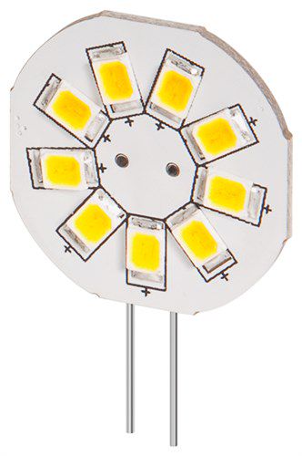 LED Spotlight, 1.5 W, white - base G4, equivalent to a 10 W halogen lamp, warm white, not dimmable 30590