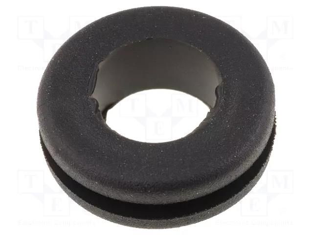 Grommet; Ømount.hole: 11mm; Øhole: 8mm; rubber; black; -40÷135°C ESSENTRA M15075