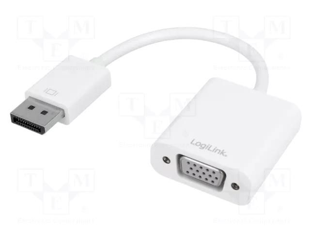 Converter; D-Sub 15pin HD socket,DisplayPort plug; white LOGILINK CV0059B