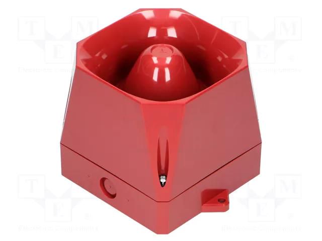 Signaller: sound; siren; 9÷60VDC; 108dB; Asserta Midi; IP66; red EATON ELECTRIC AS/M/S/9-60V/R