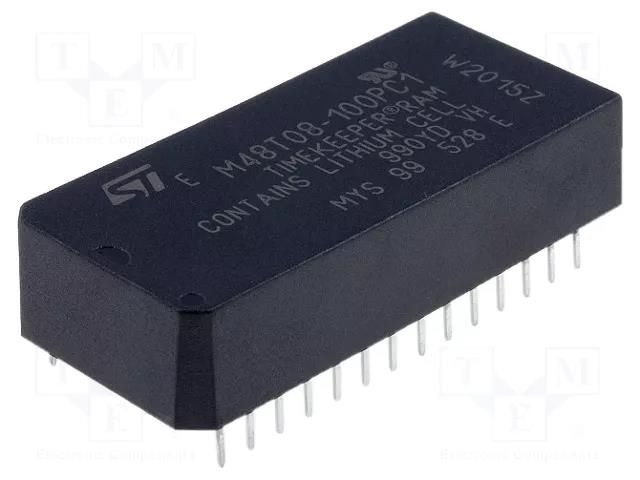 IC: RTC circuit; parallel; NV SRAM; 64kbSRAM; PCDIP28; 4.75÷5.5V STMicroelectronics M48T08-100PC