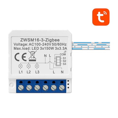 Smart Switch Module ZigBee Avatto ZWSM16-W3 TUYA, Avatto ZWSM16-W3