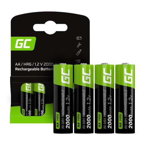 Green Cell Rechargeable Batteries Sticks 4x AA HR6 2000 mAh, Green Cell GR02