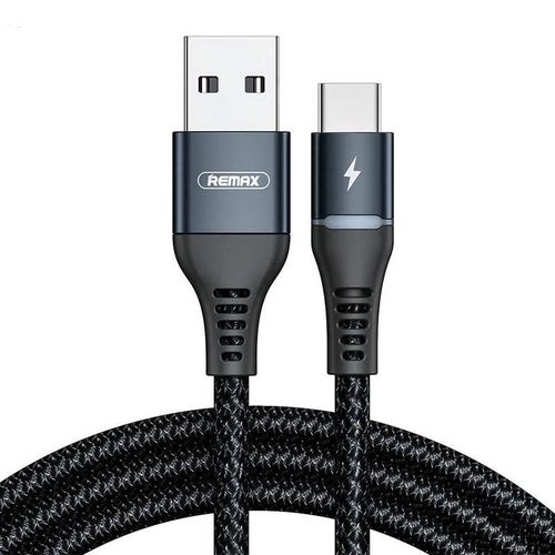 Cable USB-C Remax Colorful Light, 1m, 2.4A (black), Remax RC-152a