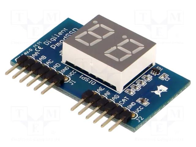 Pmod module; prototype board; LED; 7-segment x2; display DIGILENT 410-126P