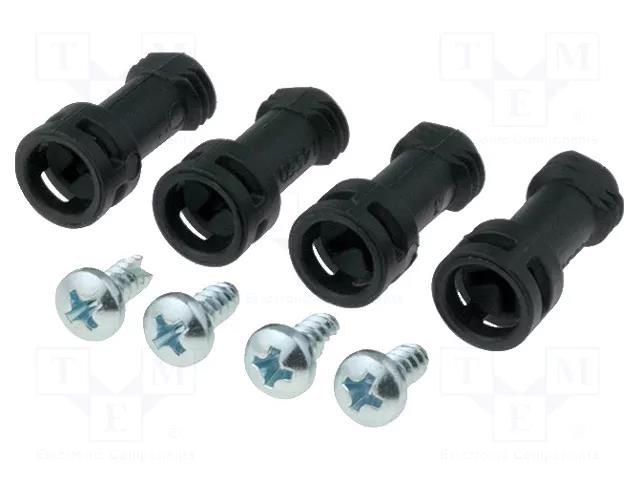 Set of screws; MNX; for covers; black; 4pcs. FIBOX MBS-BLH