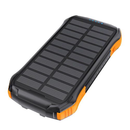 Choetech B659 Solar power bank with inductive charging 2x USB 10000mAh Qi 5W (black-orange), Choetech B659