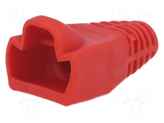 RJ45 plug boot; 6mm; red MH CONNECTORS MHRJ45SRB-R