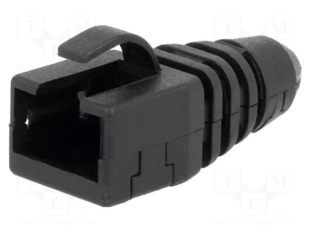 RJ45 plug boot; black MH CONNECTORS MHRJ45SRB-RET-BK