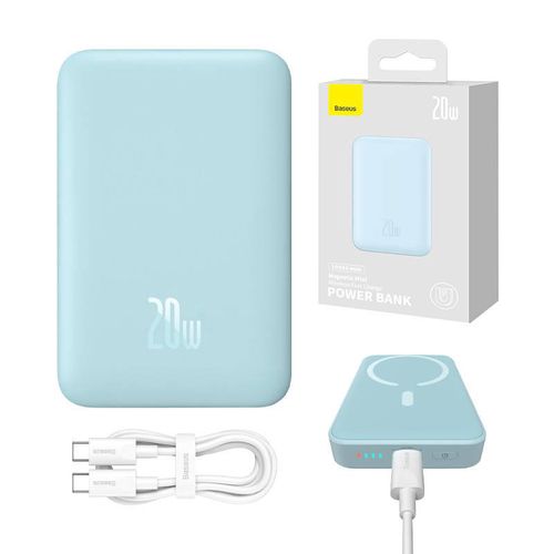 Powerbank Baseus Magnetic Mini 10000mAh, USB-C  20W MagSafe (blue), Baseus PPCX110103