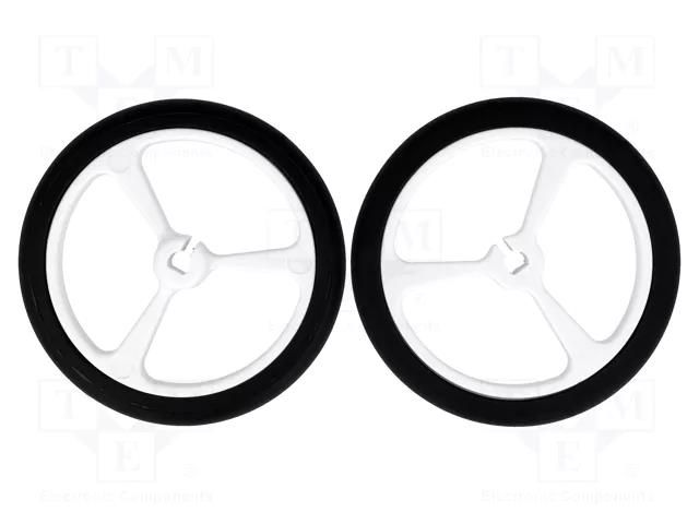 Wheel; white; Shaft: D spring; push-in; Ø: 40mm; Shaft dia: 3mm POLOLU POLOLU-1454