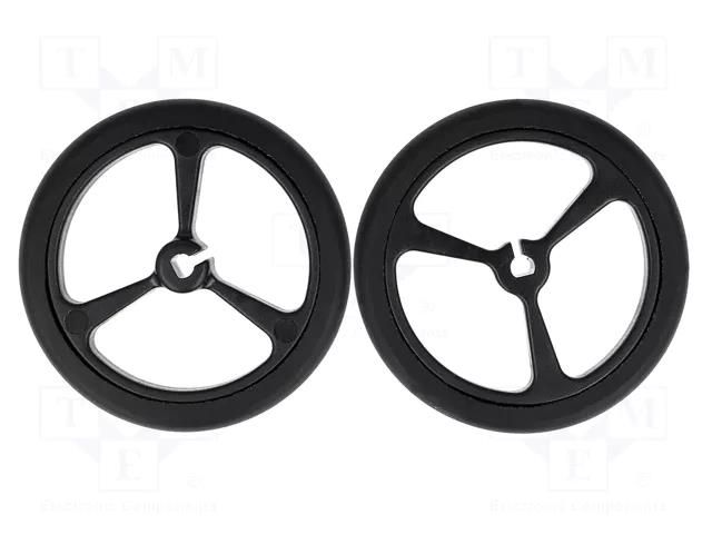 Wheel; black; Shaft: D spring; push-in; Ø: 40mm; Shaft dia: 3mm POLOLU POLOLU-1452