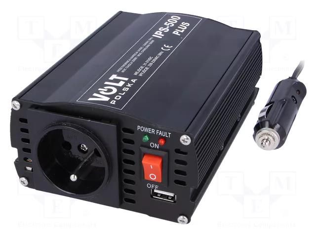 Converter: DC/AC; 350W; Uout: 230VAC; 21÷31VDC; 160x105x60mm; 92% VOLT POLSKA IPS500PLUS/24V