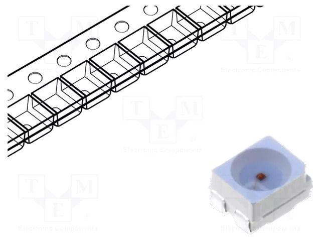 LED; blue; SMD; 3528,PLCC4; 220÷400mcd; 2.8÷3.6VDC; 3.5x2.8x1.9mm OPTOSUPPLY OSBBS4S2C1A