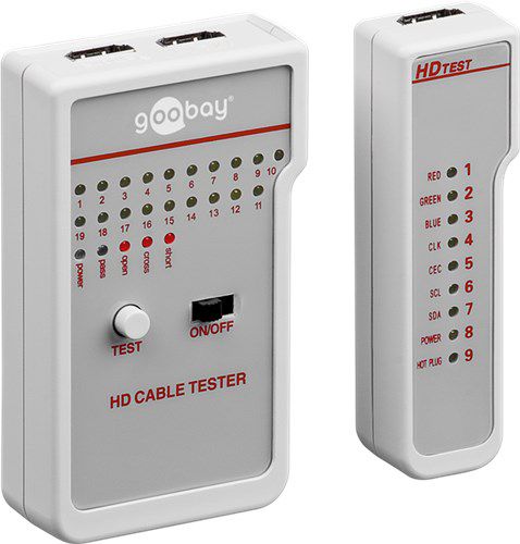 HD Cable Tester, white - 1x cable tester with 2x HDMI™ sockets (type A) > 1x cable tester with 1x HDMI™ socket (type A) 31961