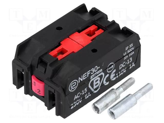 Contact block; 30mm; NEF30; -15÷30°C; front fixing PROMET EF30-2Y