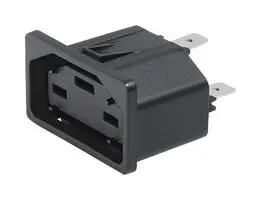 PWR ENTRY CONNECTOR, RCPT, 8.8A, TH 3-104-045