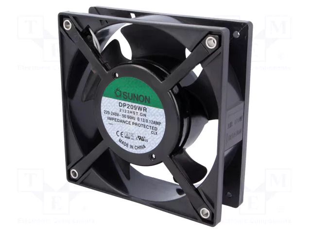 Fan: AC; axial; 230VAC; 120x120x38mm; 125m3/h(±10%); 41dBA; slide SUNON DP209WR2123HST