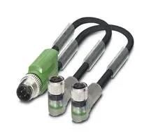 SENSOR CORD, 3P M12 PLUG-2X M8 R/A RCPT 1671425