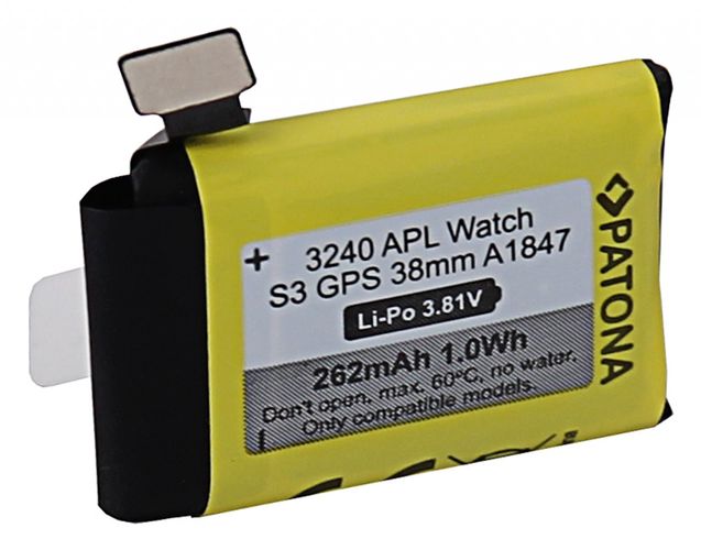 PATONA Battery f. Apple Watch Serie 3 GPS 38mm A1847, PATONA 3240 4055655227391