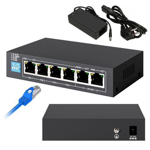 Extralink EUROS V2 | PoE Switch | 4x 100Mb/s PoE/PoE+, 2x RJ45 Uplink 100Mb/s, 60W, EXTRALINK EX.14831 5903148914831