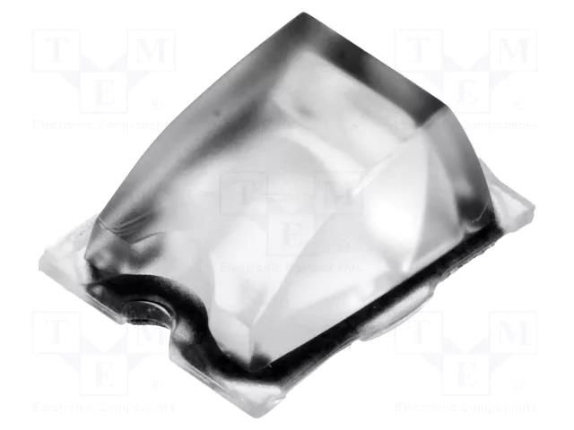 LED lens; rectangular; plexiglass PMMA; transparent; H: 8.75mm LEDIL CA11416