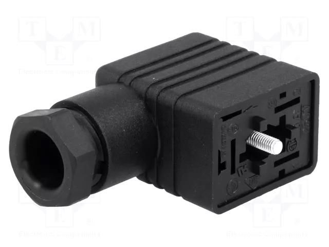 Connector: valve connector; plug; form B; 11mm; female; PIN: 3; 250V HIRSCHMANN GM209NJSW