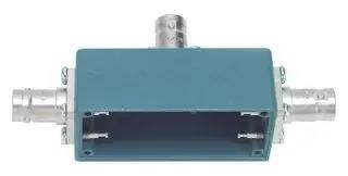 EMI/RFI BOX, BNC FEMALE TEE, ALUM, BLUE 2392/POM