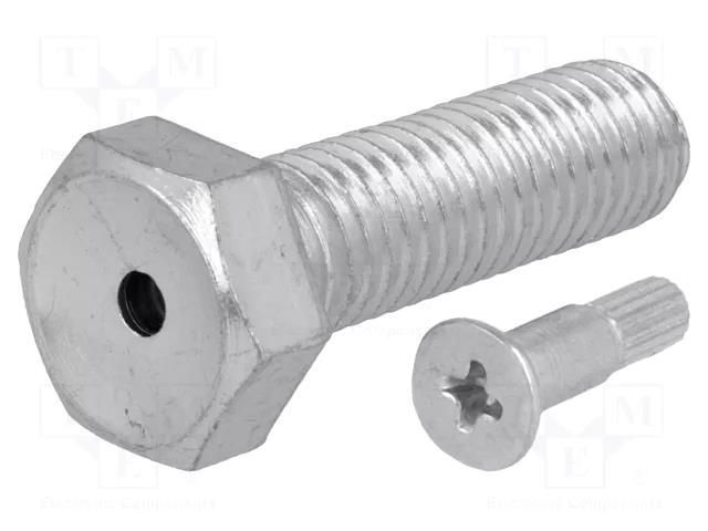 Pin; M12; steel; Plating: zinc; Thread len: 40mm; Spanner: 19mm FATH FA-098EM12040M